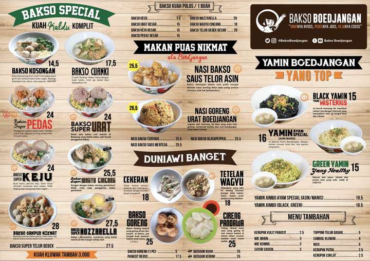 Bakso Boedjangan menu 1
