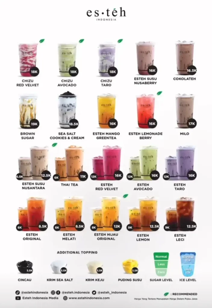 Es Teh Indonesia menu