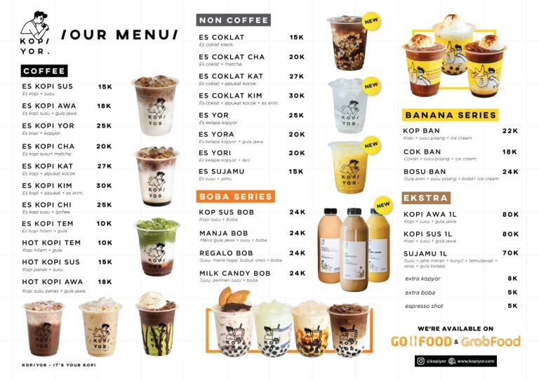 Kopi yor menu