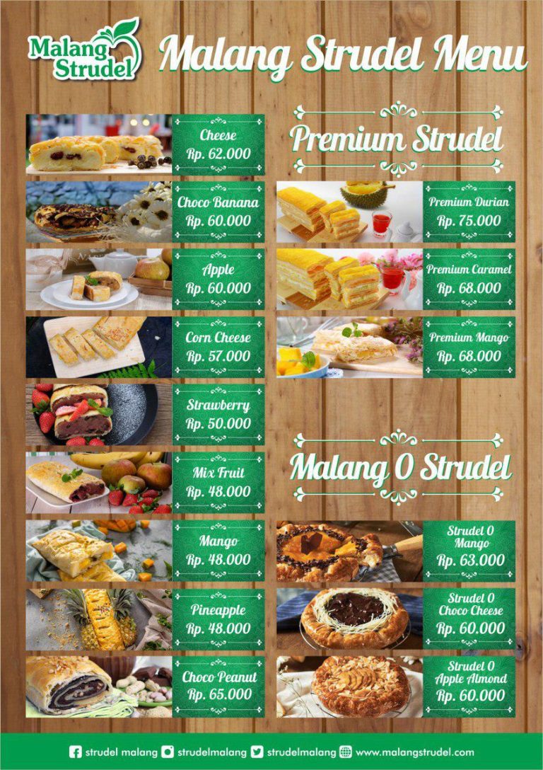 Malang Strudel menu