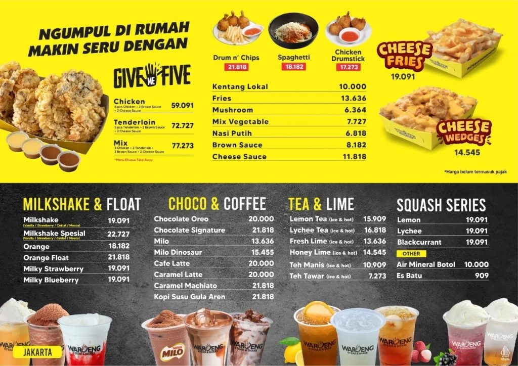 Waroeng Steak & Shake Menu 1