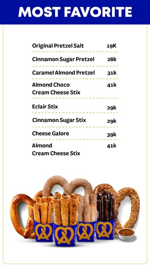Auntie Anne's Menu 1