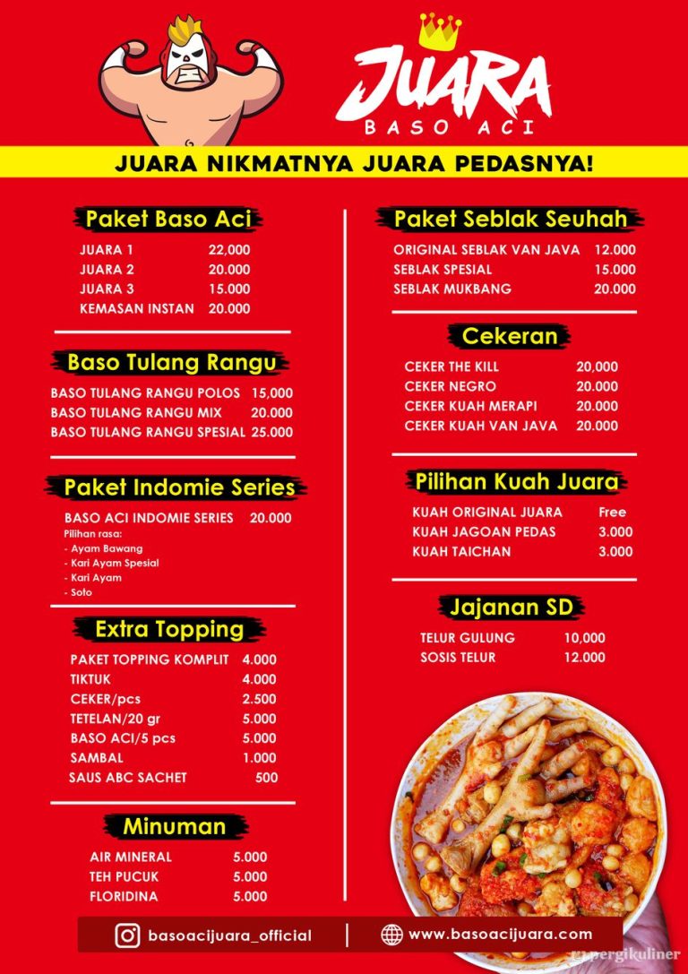 Baso Aci Juara menu