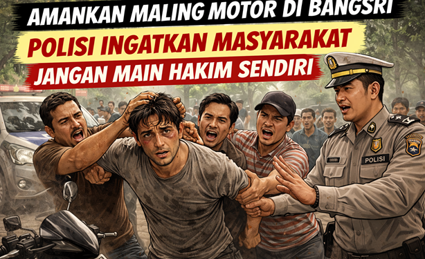 Amankan Maling Motor di Bangsri, Polisi Ingatkan Masyarakat Jangan Main Hakim Sendiri
