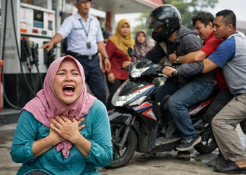 Seorang Ibu Histeris, Motor Satu-satunya Nyaris Raib Digasak Maling di SPBU