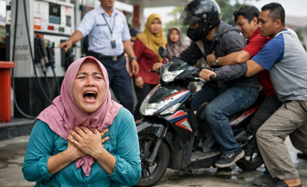 Seorang Ibu Histeris, Motor Satu-satunya Nyaris Raib Digasak Maling di SPBU