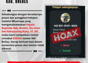Waspada Modus Penipuan WA Mencatut Nama Kepala Bapenda Brebes