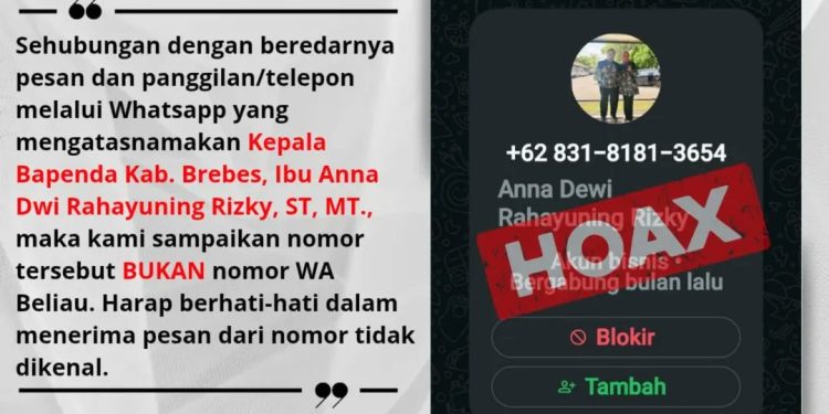 Waspada Modus Penipuan WA Mencatut Nama Kepala Bapenda Brebes